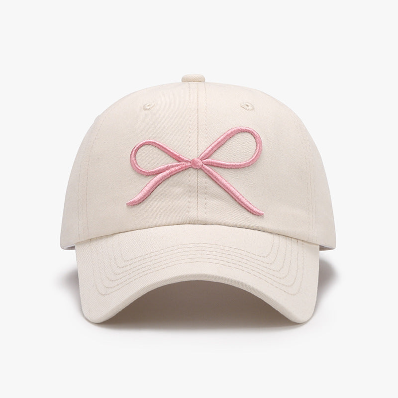 Bow Embroidered Cotton Baseball Cap - Smart Shopper