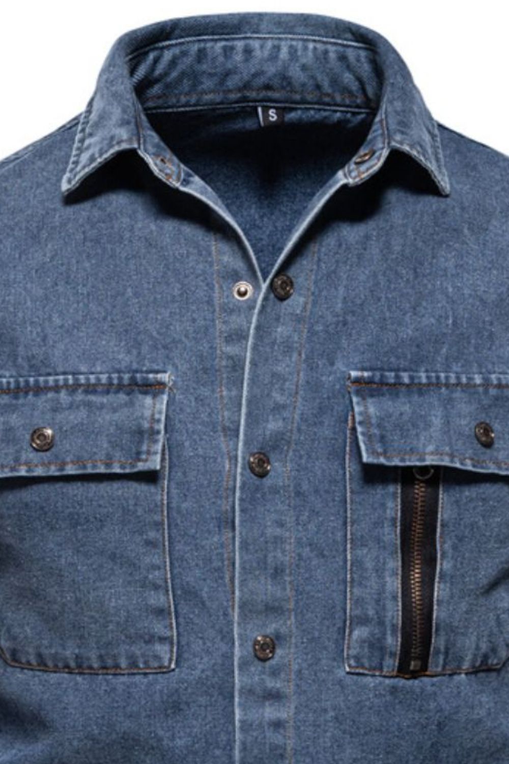 Men's Snap Down Long Sleeve Denim Shirt - Smart Shopper