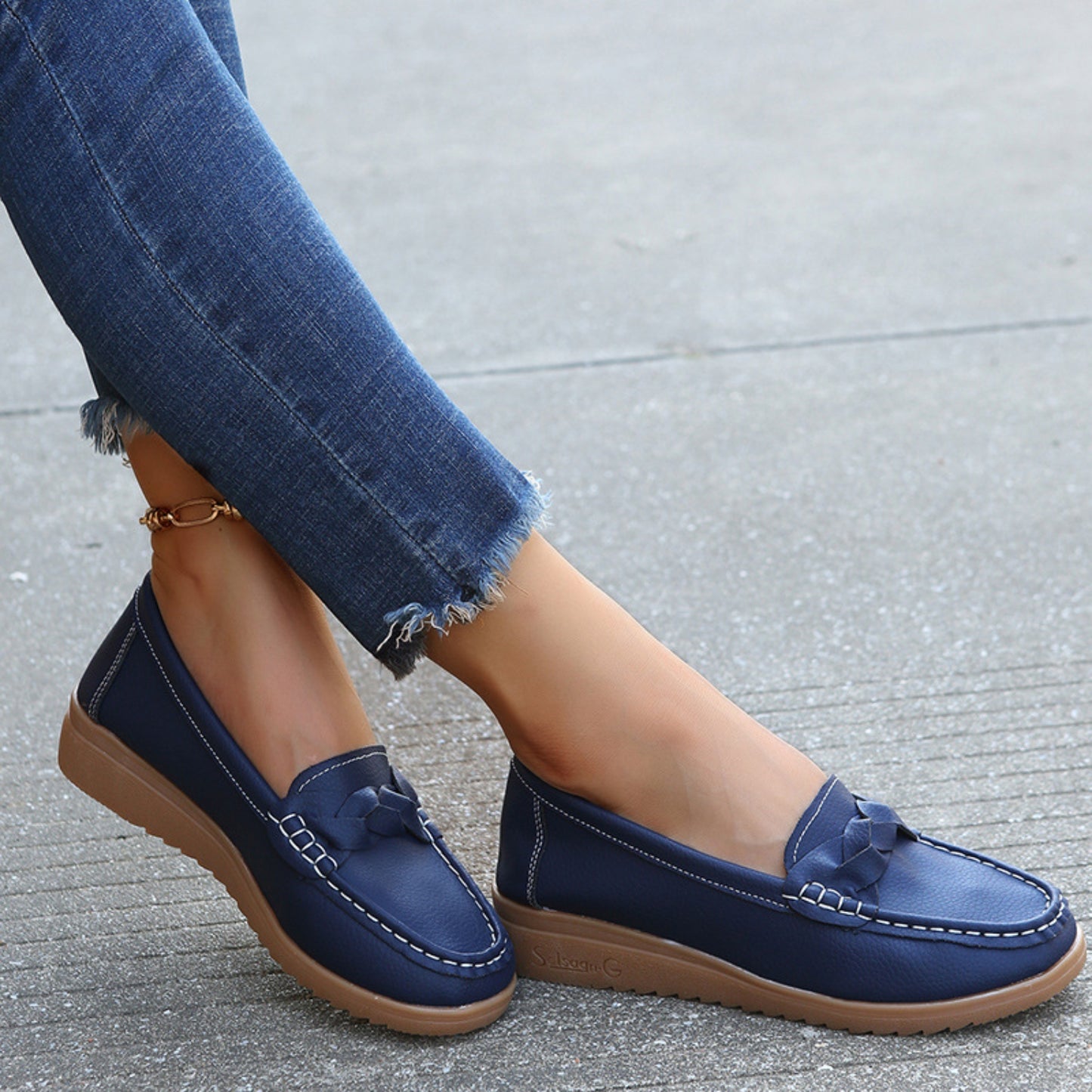 Weave Wedge Heeled Loafers - Smart Shopper