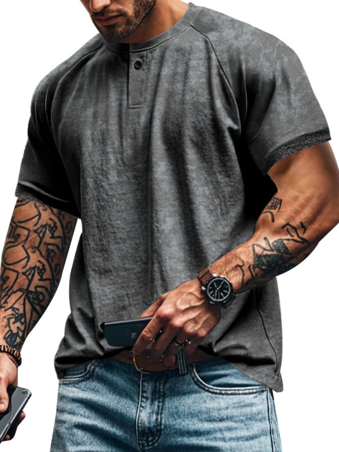 Men's Full Size Round Neck Short Sleeve T-Shirt Plus Size - Smart Shopper