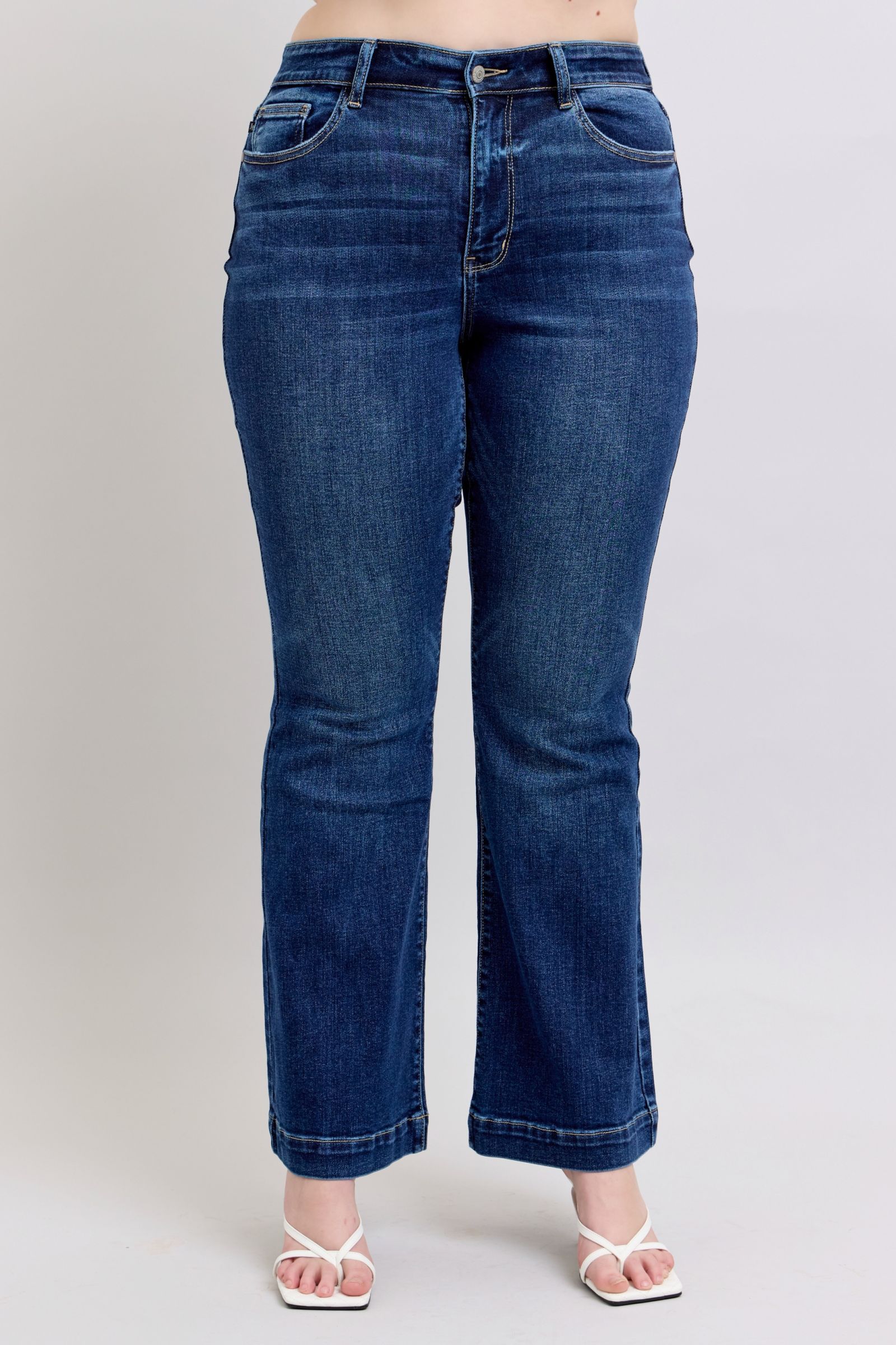 Judy Blue Full Size High Rise Flare Jeans with Pockets Plus Size - Smart Shopper