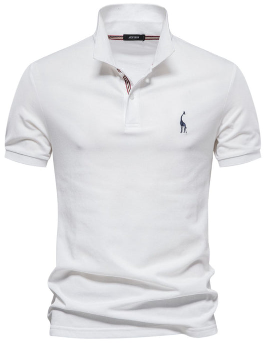 Men's Giraffe Embroidered Short Sleeve Polo - Smart Shopper