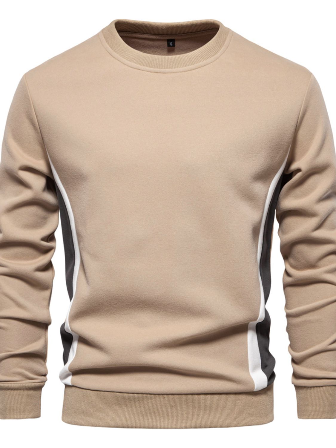 Men's Side Striped Contrast Round Neck Sweatshirt - Smart Shopper