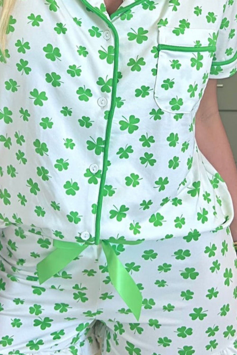 Lucky Clover Shirt and Shorts Lounge Set - Smart Shopper