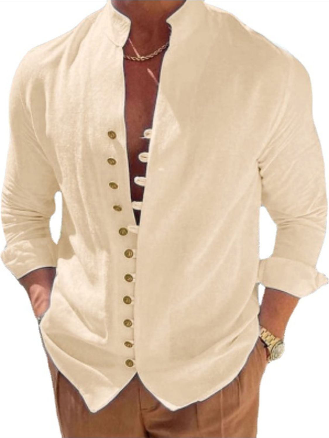 Men's Full Size Button Front Long Sleeve Shirt Plus Size - Smart Shopper