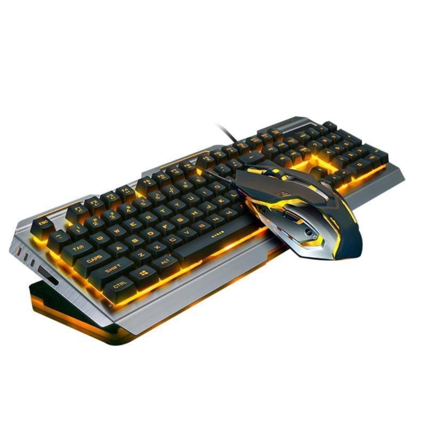 Ninja Dragons Tungsten Gold Metal Frame Gaming Keyboard and Mouse Set - Smart Shopper