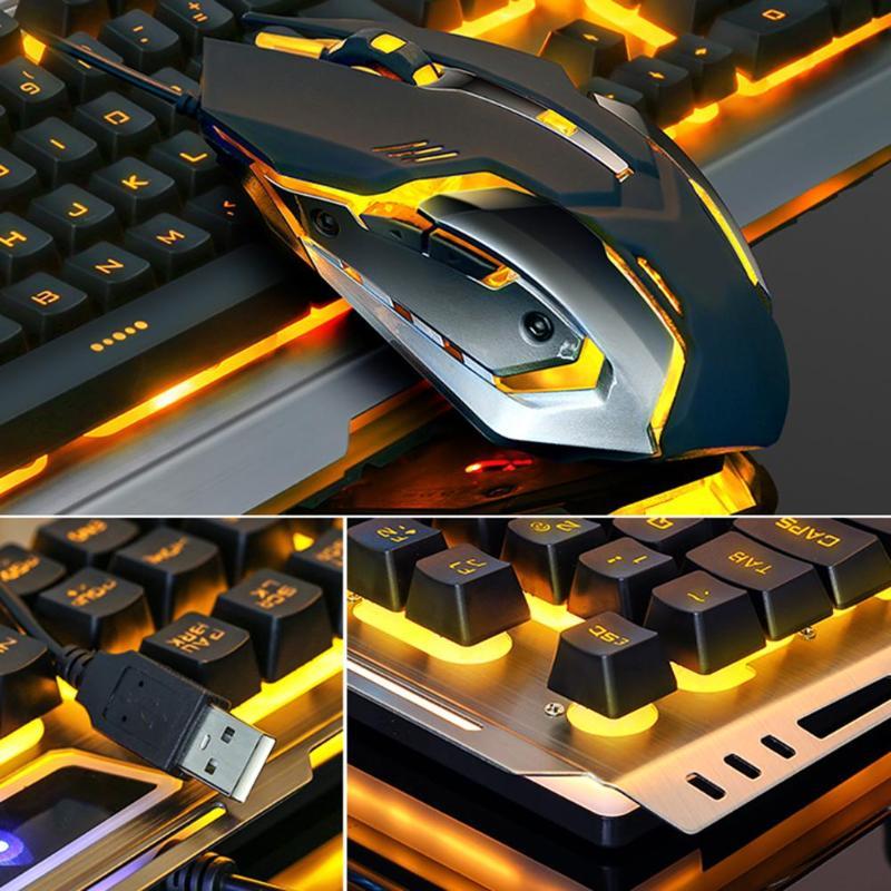 Ninja Dragons Tungsten Gold Metal Frame Gaming Keyboard and Mouse Set - Smart Shopper