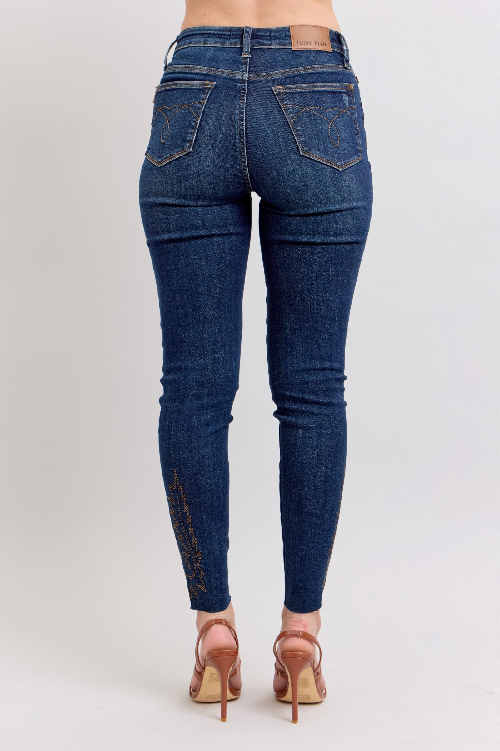 Judy Blue Full Size Embroidered High Rise Skinny Jeans Plus Size - Smart Shopper