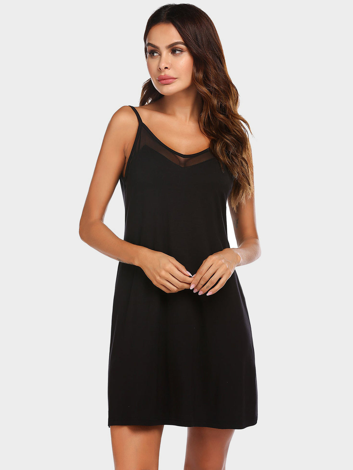 Scoop Neck Spaghetti Strap Lounge Dress - Smart Shopper