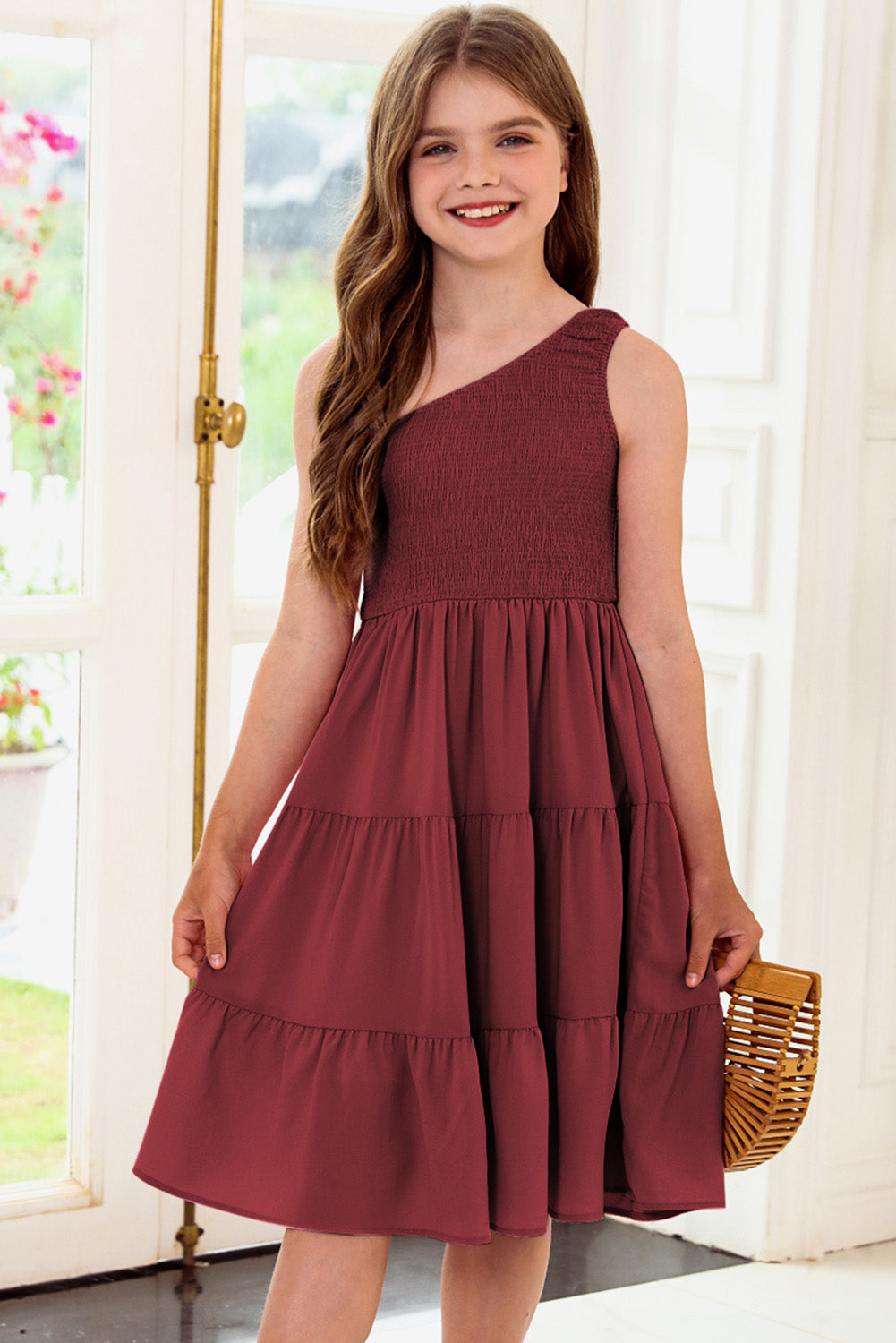 One-Shoulder Sleeveless Tiered Dress - Smart Shopper