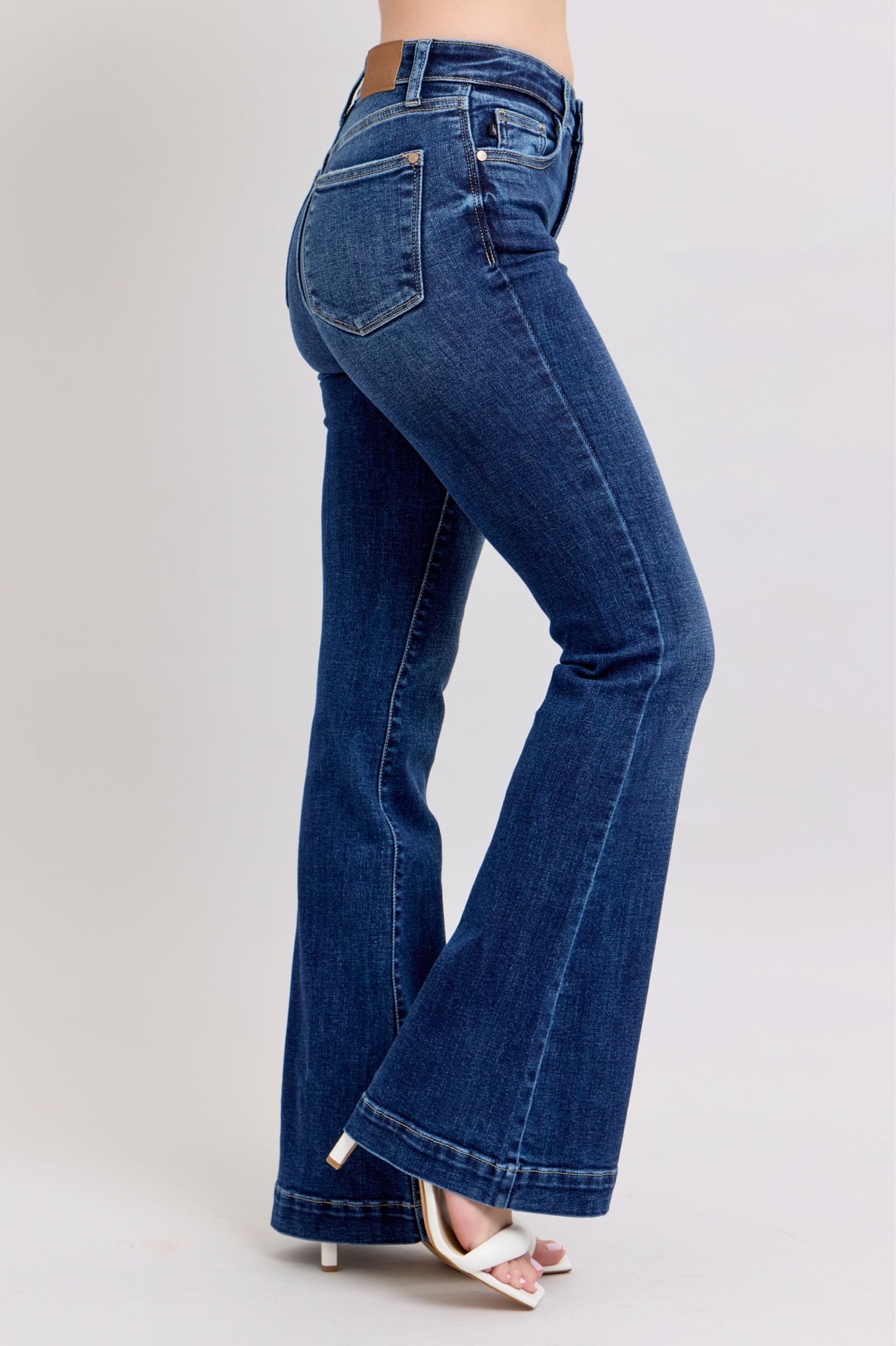 Judy Blue Full Size High Rise Flare Jeans with Pockets Plus Size - Smart Shopper