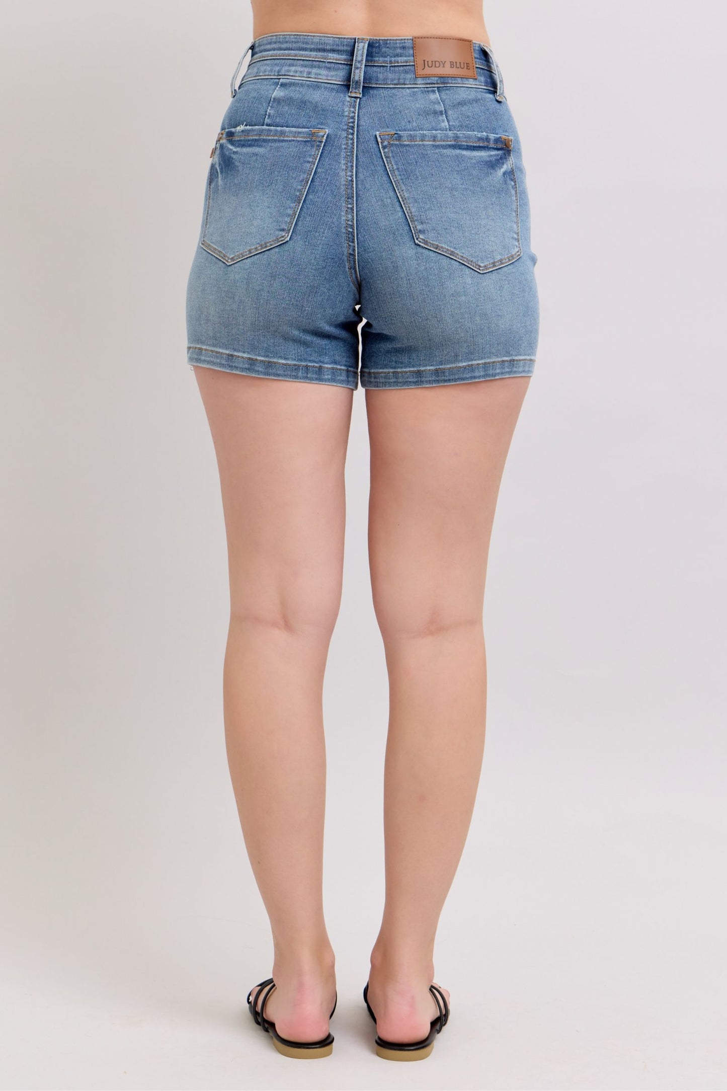 Judy Blue Full Size High Rise Tummy Control Denim Shorts Plus Size - Smart Shopper