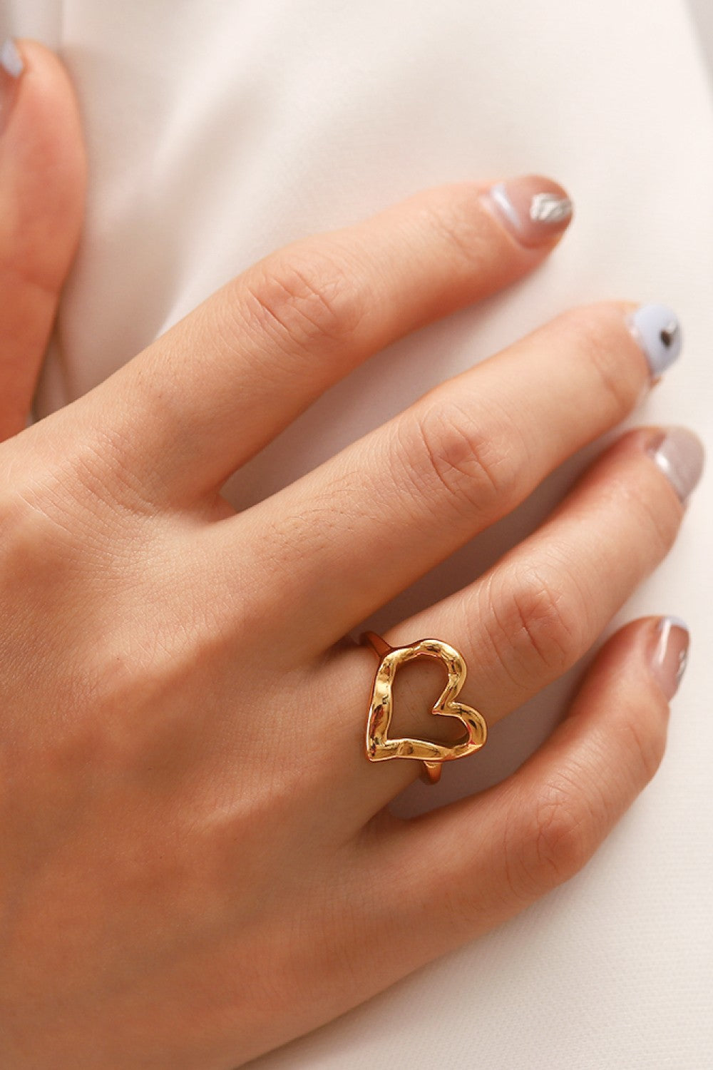 18K Gold Plated Heart-Shaped Ring - Smart Shopper