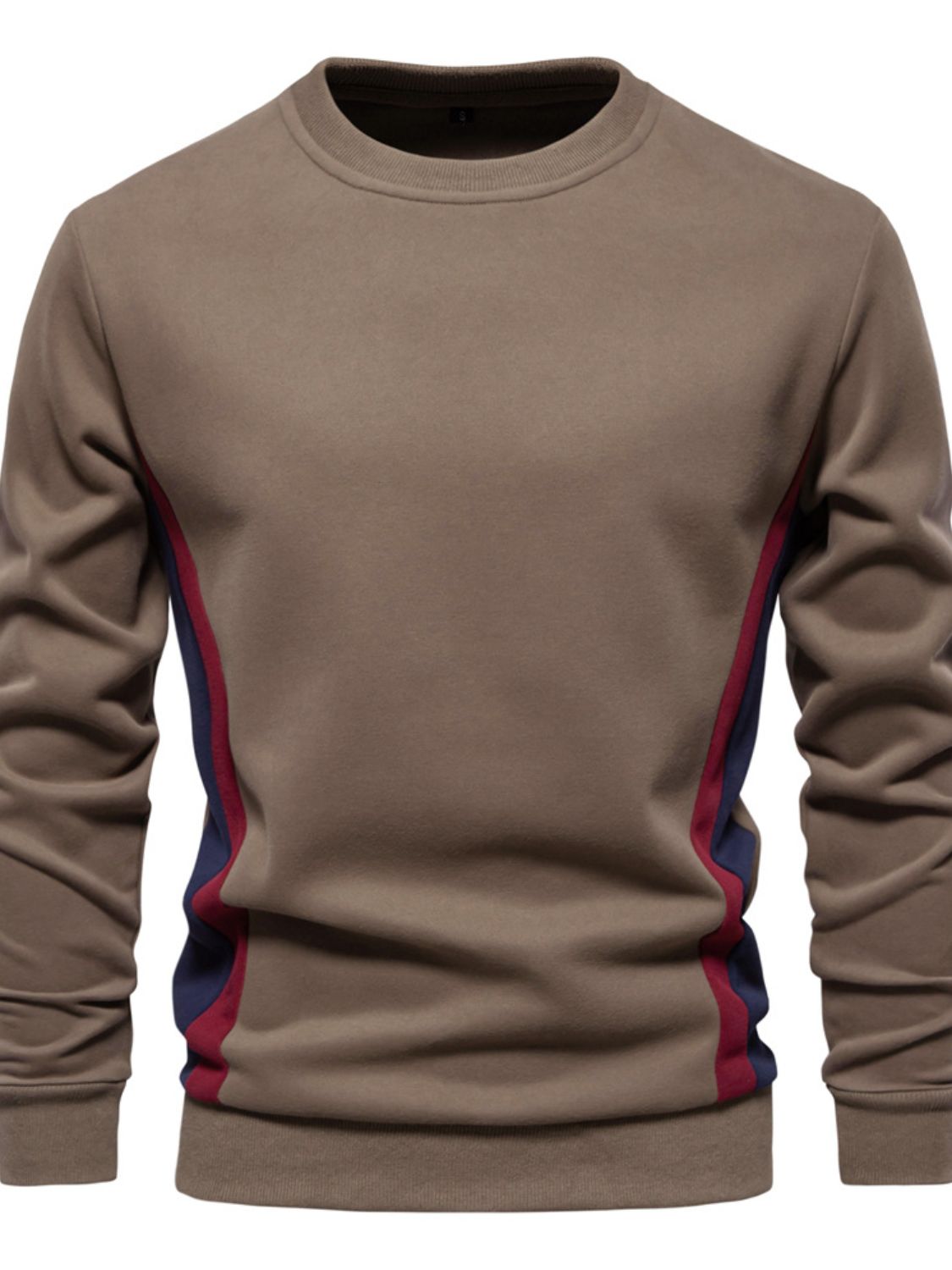 Men's Side Striped Contrast Round Neck Sweatshirt - Smart Shopper