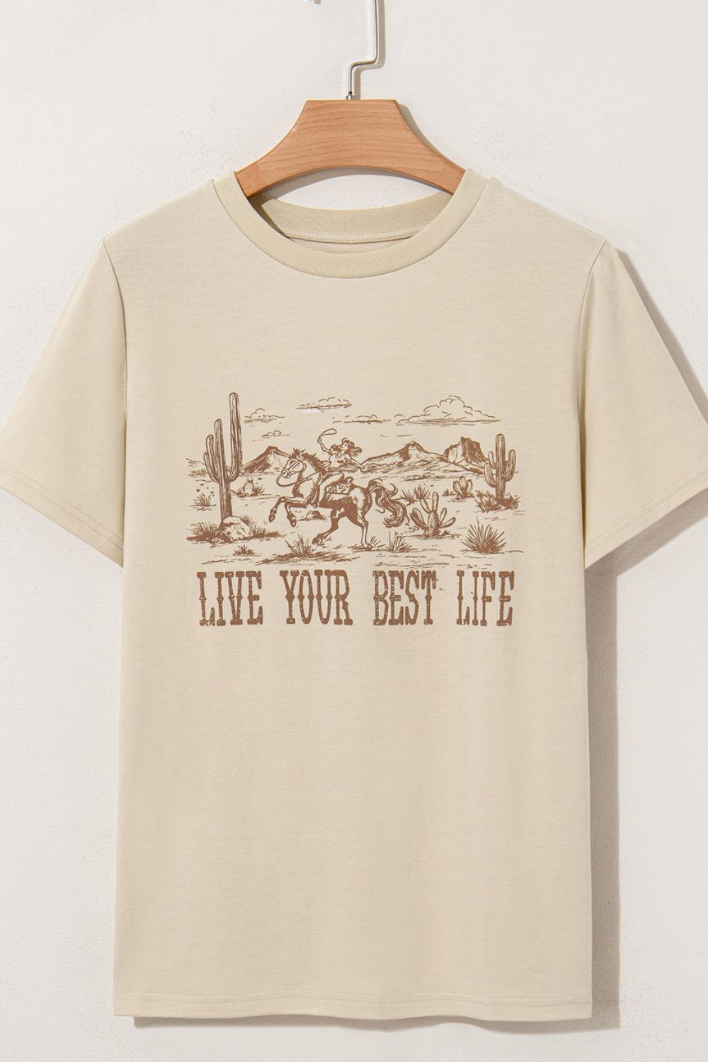 LIVE YOUR BEST LIFE Western Graphic Short Sleeve T-Shirt - Smart Shopper