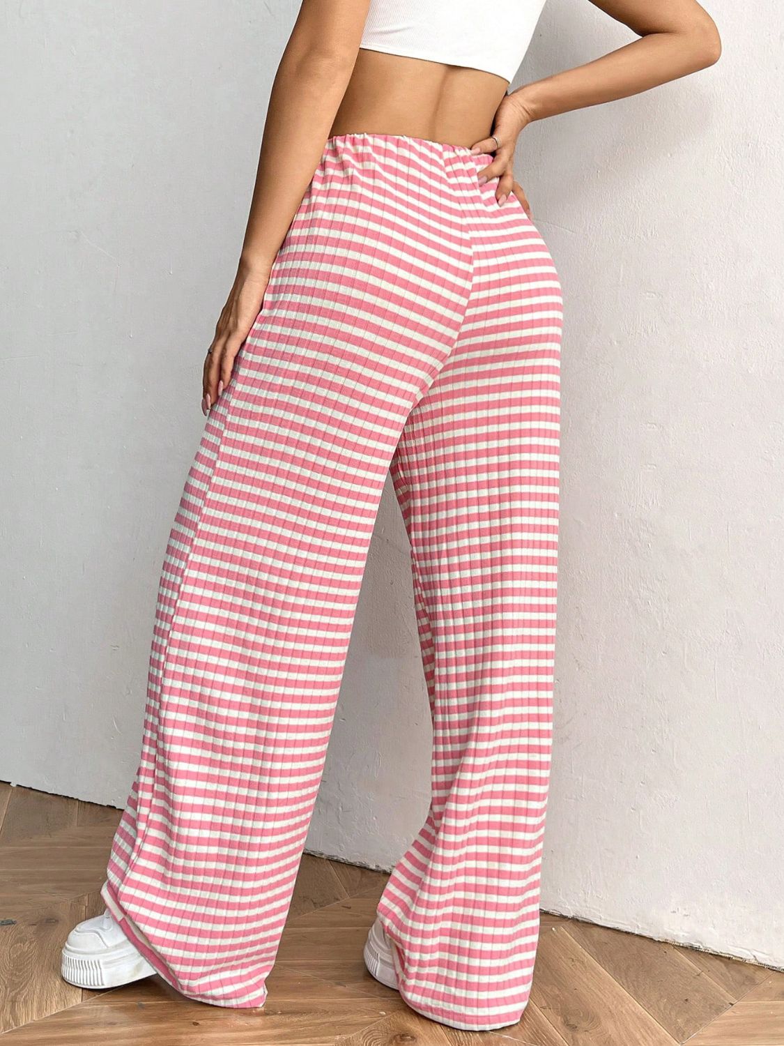 Tied Striped Wide Leg Pants - Smart Shopper