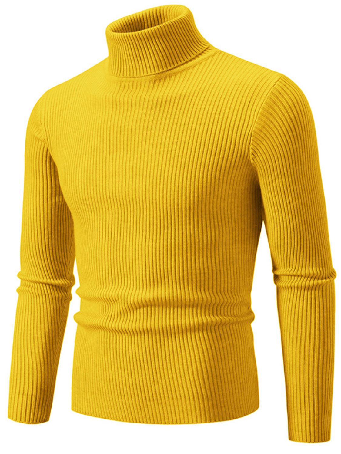 Men's Turtleneck Long Sleeve Ribbed Sweater - Smart Shopper