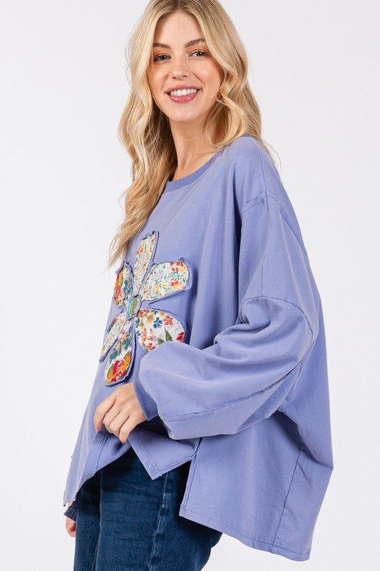 SAGE + FIG Flower Patch Dropped Shoulder Oversize Top - Smart Shopper