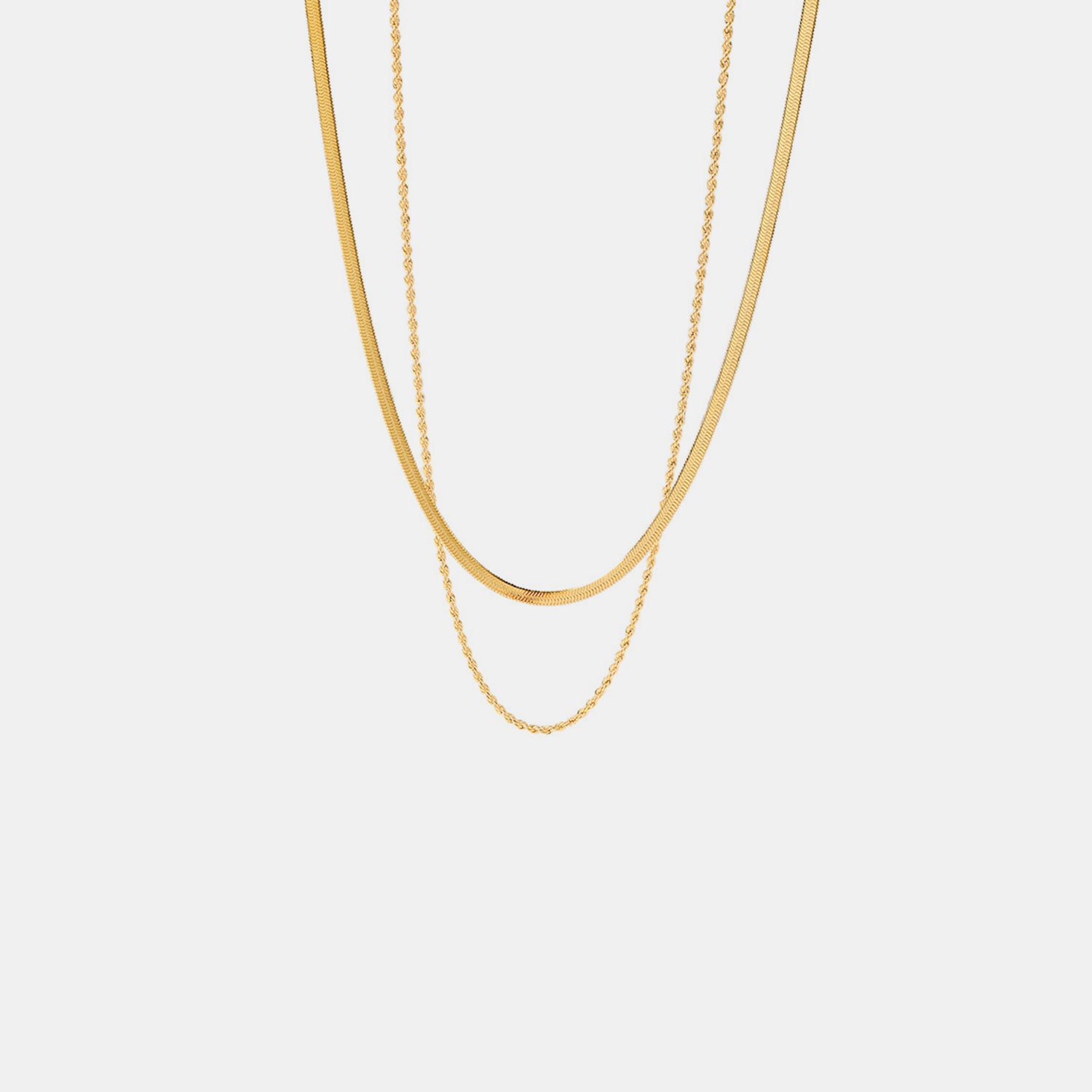 18K Gold-Plated Double-Layered Necklace - Smart Shopper