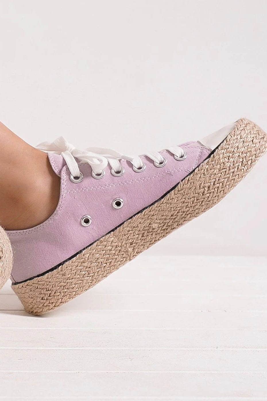 Beast Fashion Lace Up Woven Espadrille Sole Sneakers - Smart Shopper