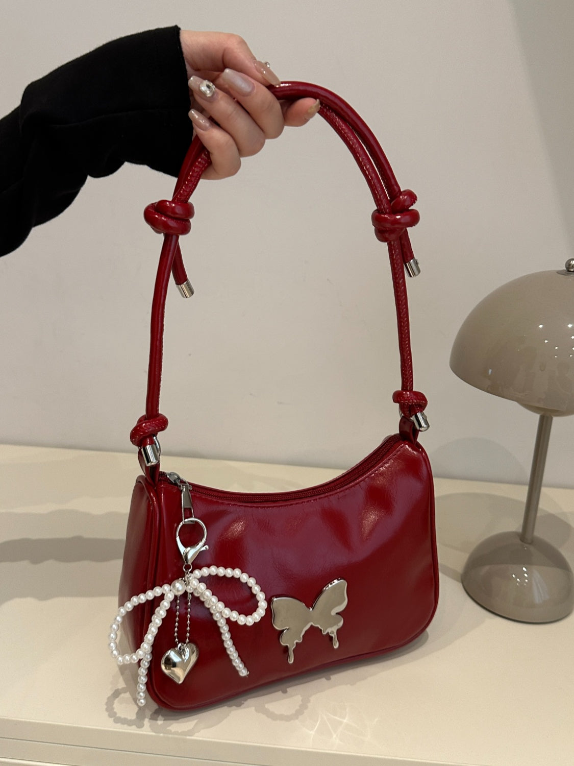 Butterfly PU Leather Shoulder Bag - Smart Shopper