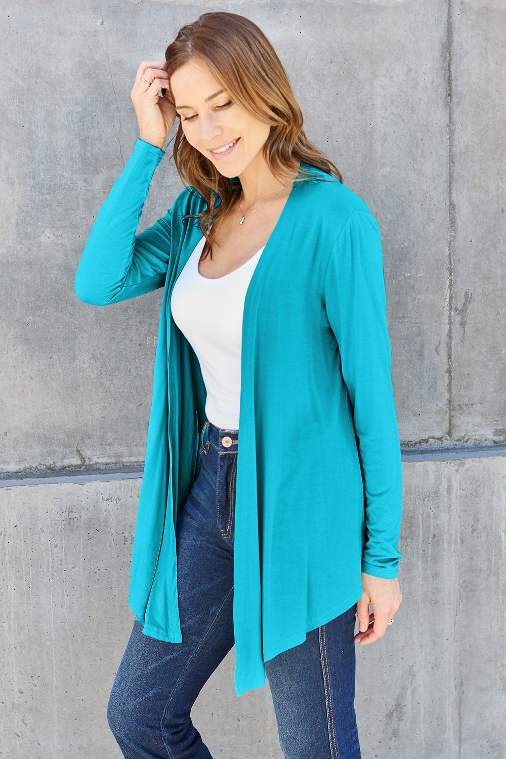 Basic Bae Full Size Open Front Long Sleeve Cardigan - Smart Shopper