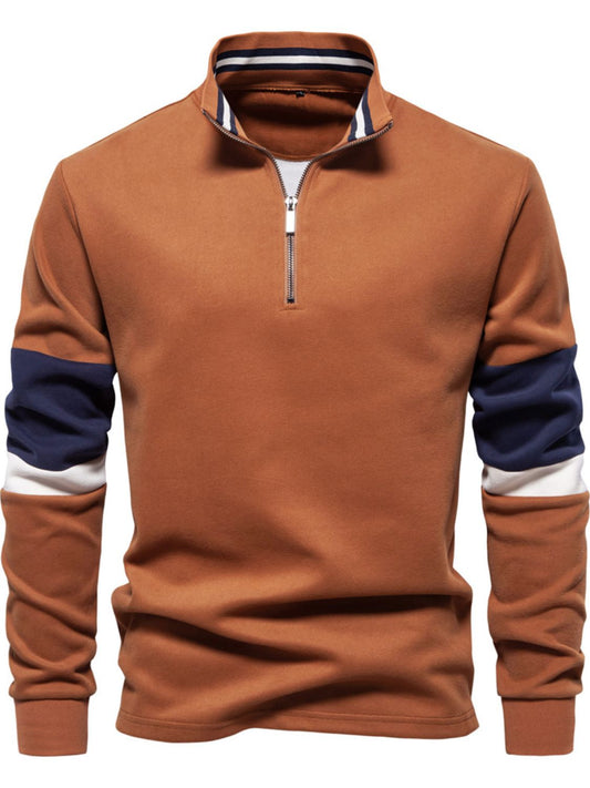 Men's Color Block Long Sleeve Polo - Smart Shopper