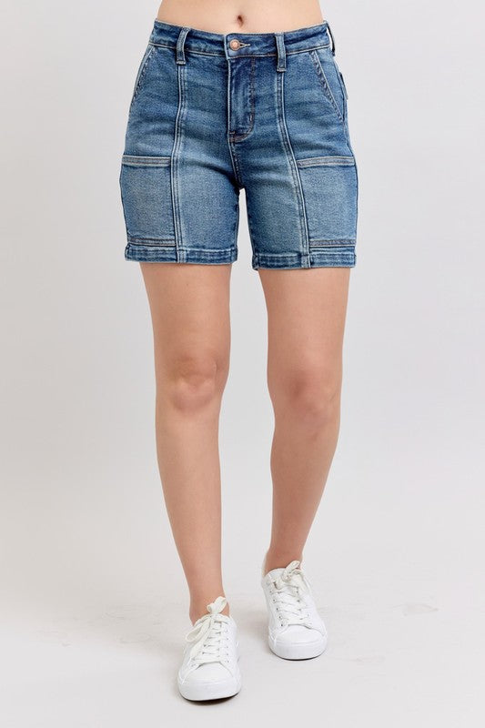 Judy Blue Full Size High Rise Denim Shorts Plus Size - Smart Shopper