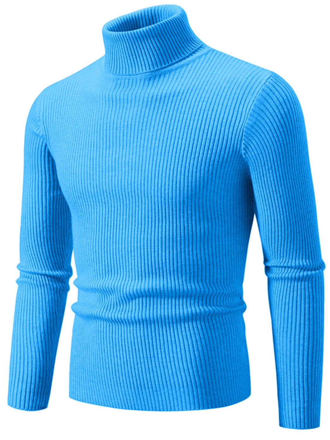 Men's Turtleneck Long Sleeve Ribbed Sweater - Smart Shopper