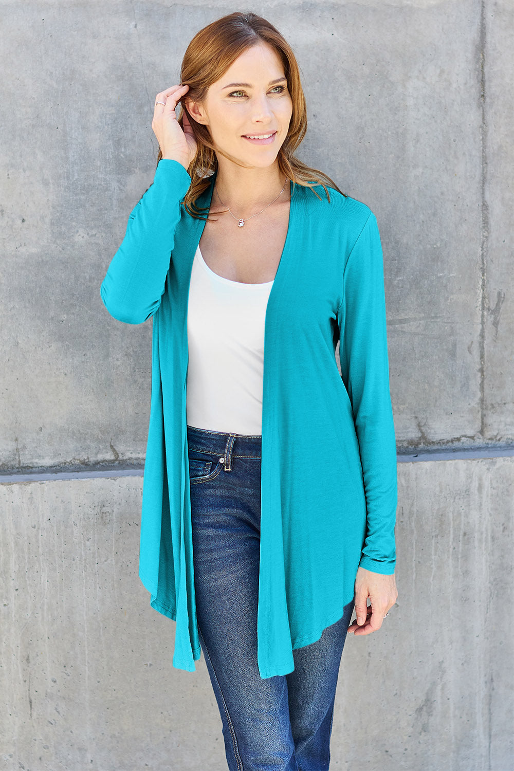 Basic Bae Full Size Open Front Long Sleeve Cardigan - Smart Shopper