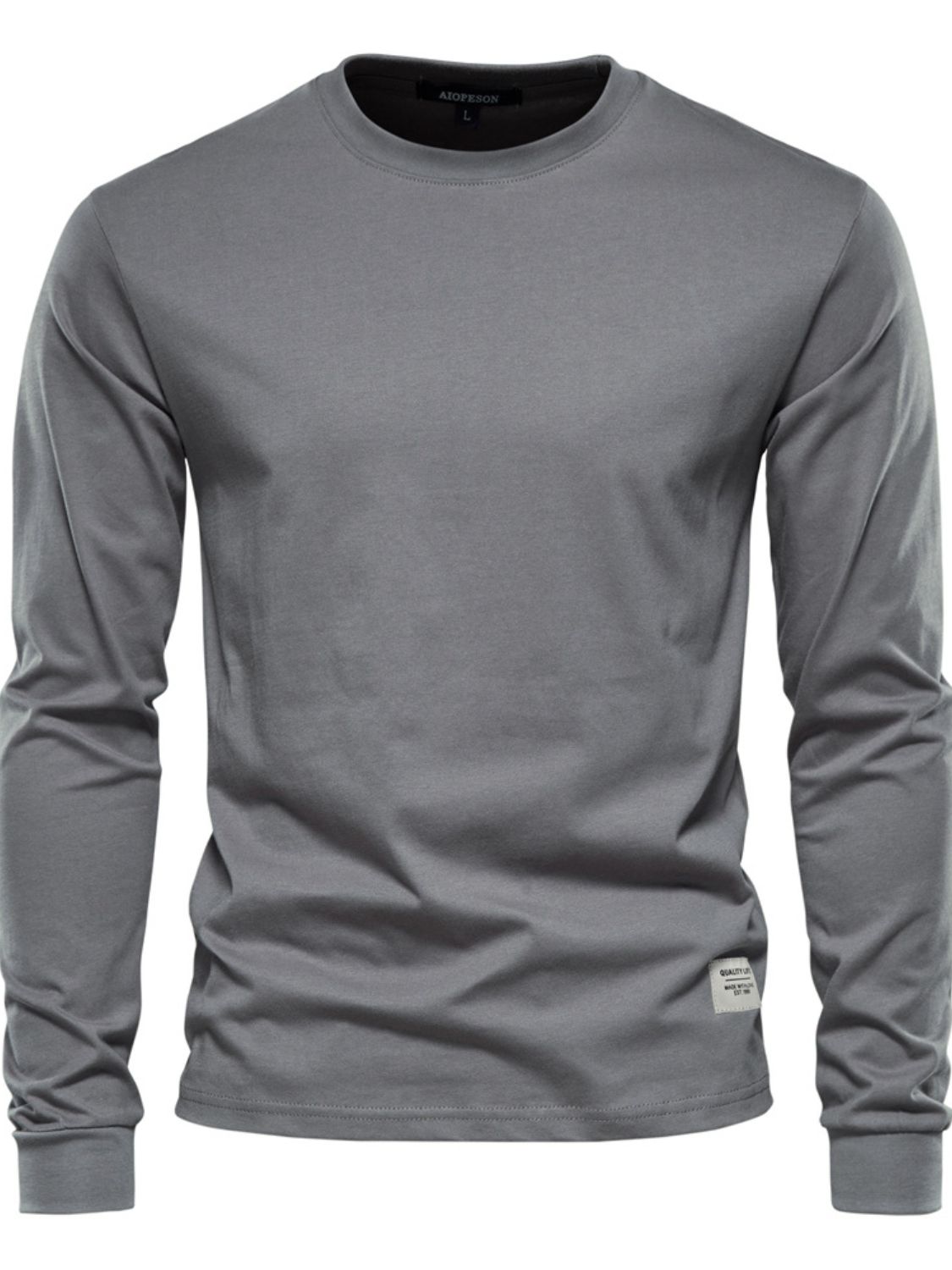 Men's Full Size Round Neck Long Sleeve T-Shirt Plus Size - Smart Shopper