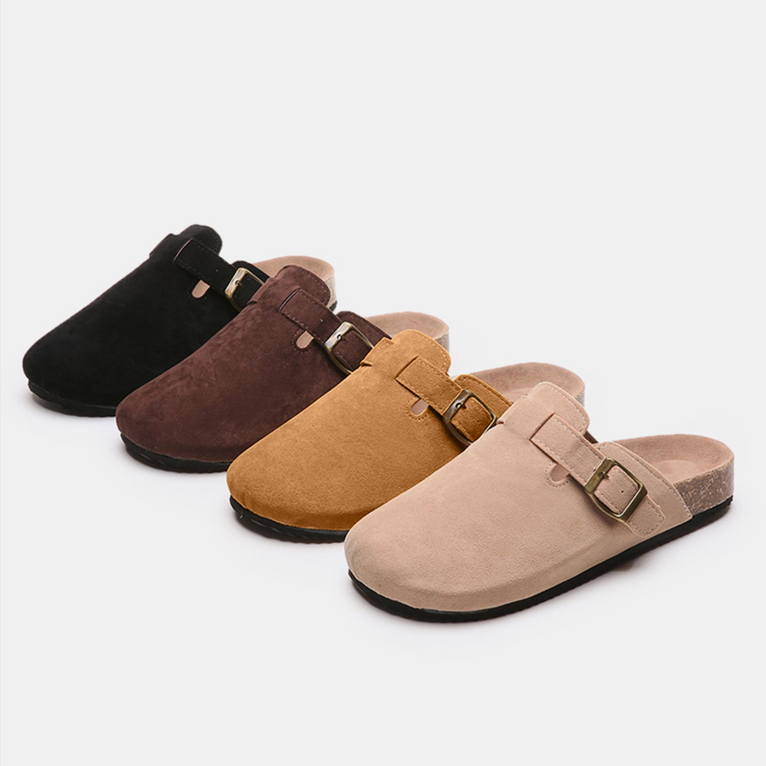 Suede Closed Toe Buckle Slide - Smart Shopper