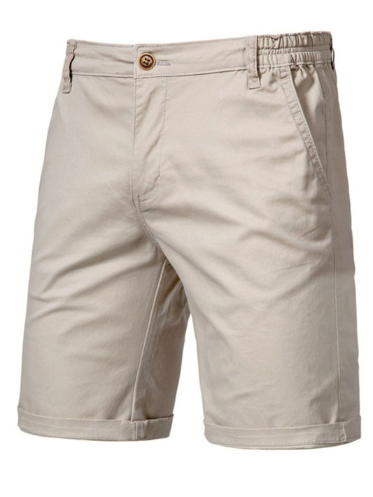 Men's Elastic Waist Shorts with Pockets - Smart Shopper