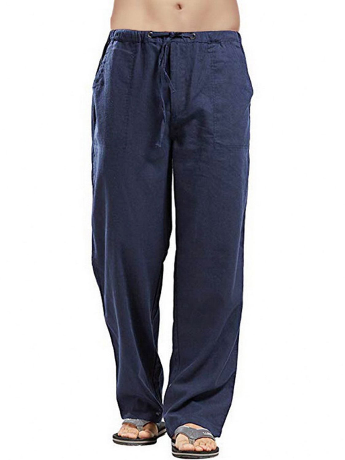 Men's Full Size Drawsting Straight Leg Pants Plus Size - Smart Shopper