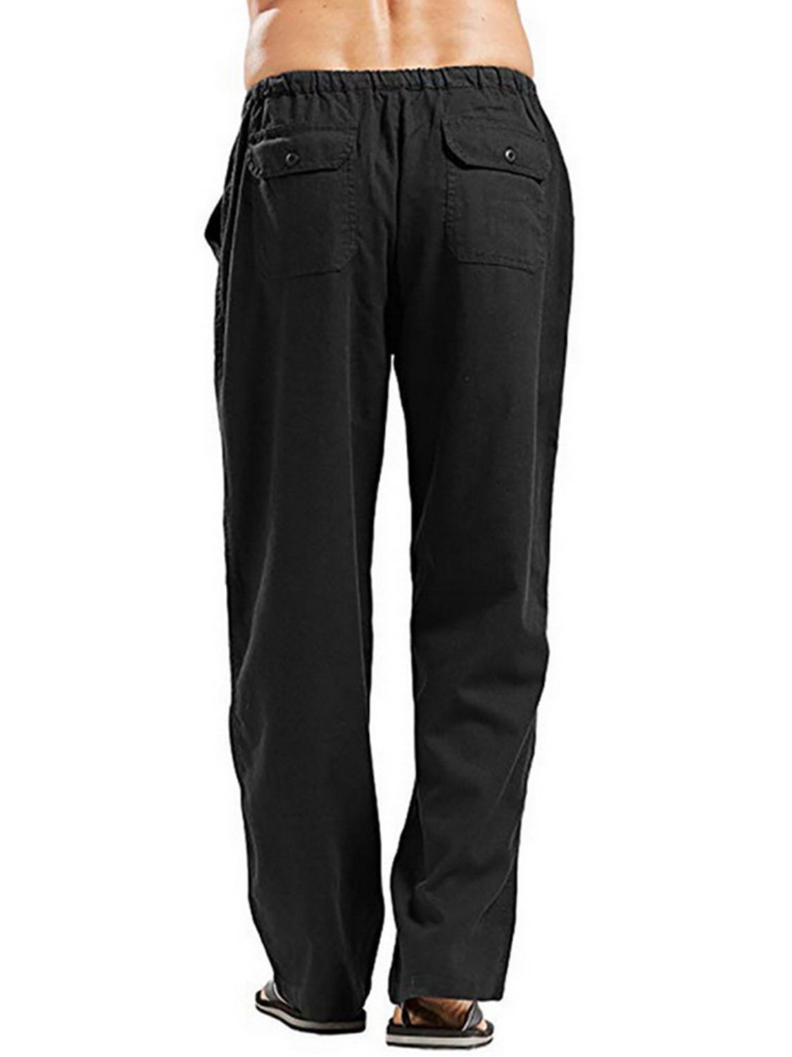 Men's Full Size Drawsting Straight Leg Pants Plus Size - Smart Shopper