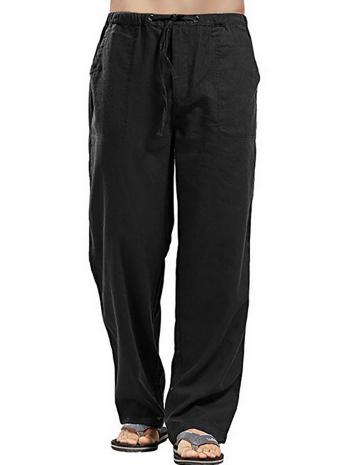 Men's Full Size Drawsting Straight Leg Pants Plus Size - Smart Shopper