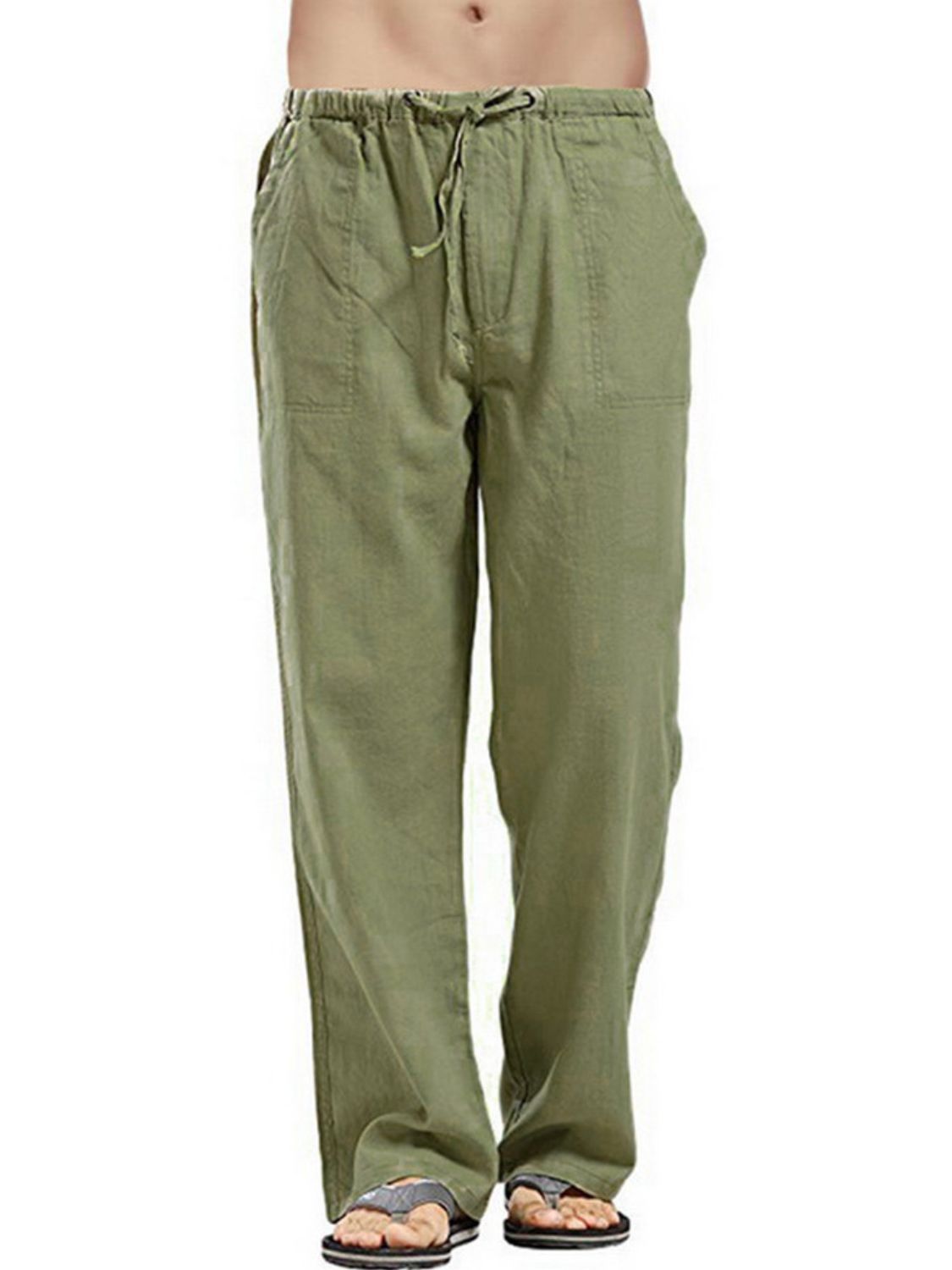 Men's Full Size Drawsting Straight Leg Pants Plus Size - Smart Shopper