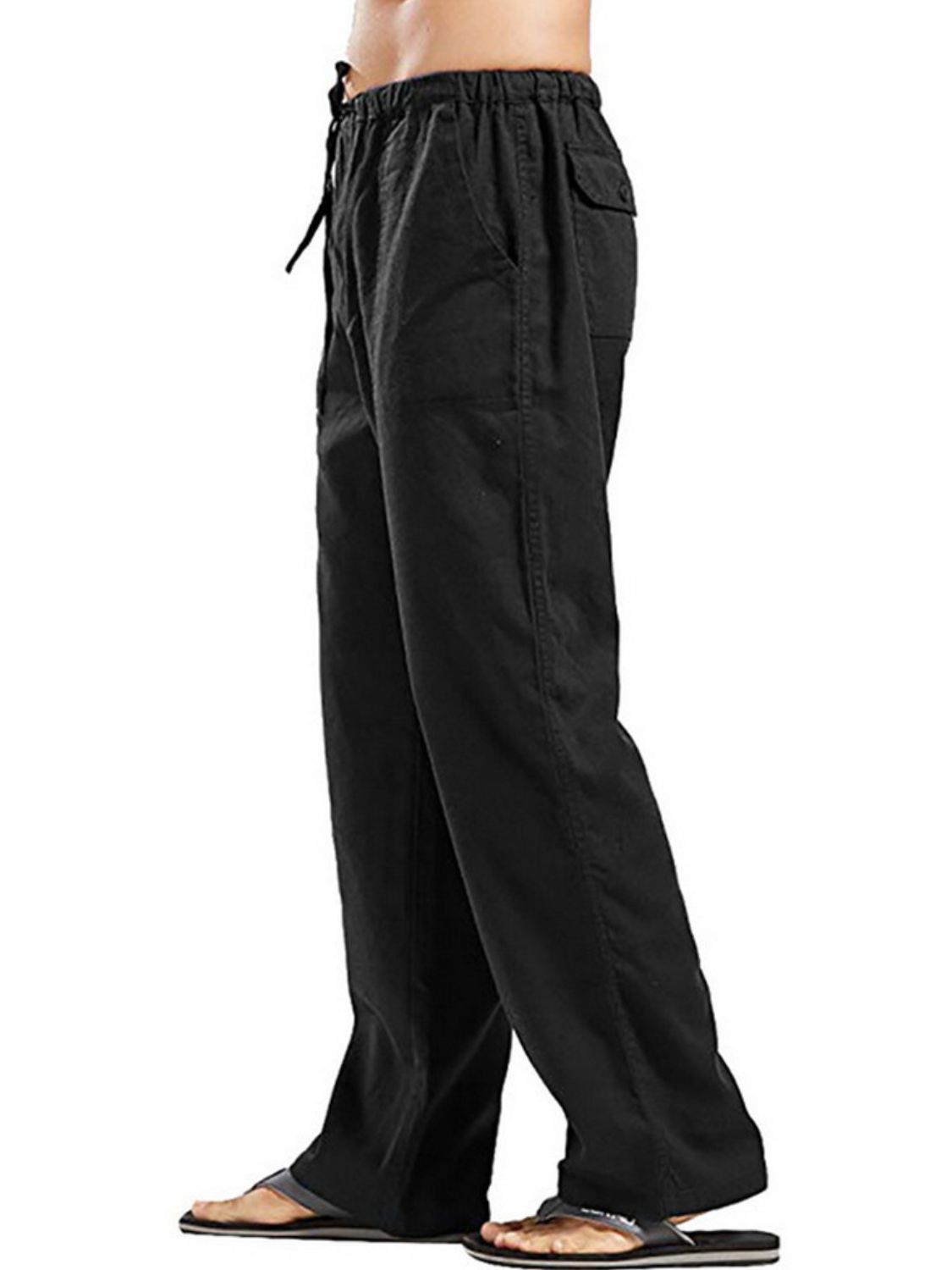 Men's Full Size Drawsting Straight Leg Pants Plus Size - Smart Shopper