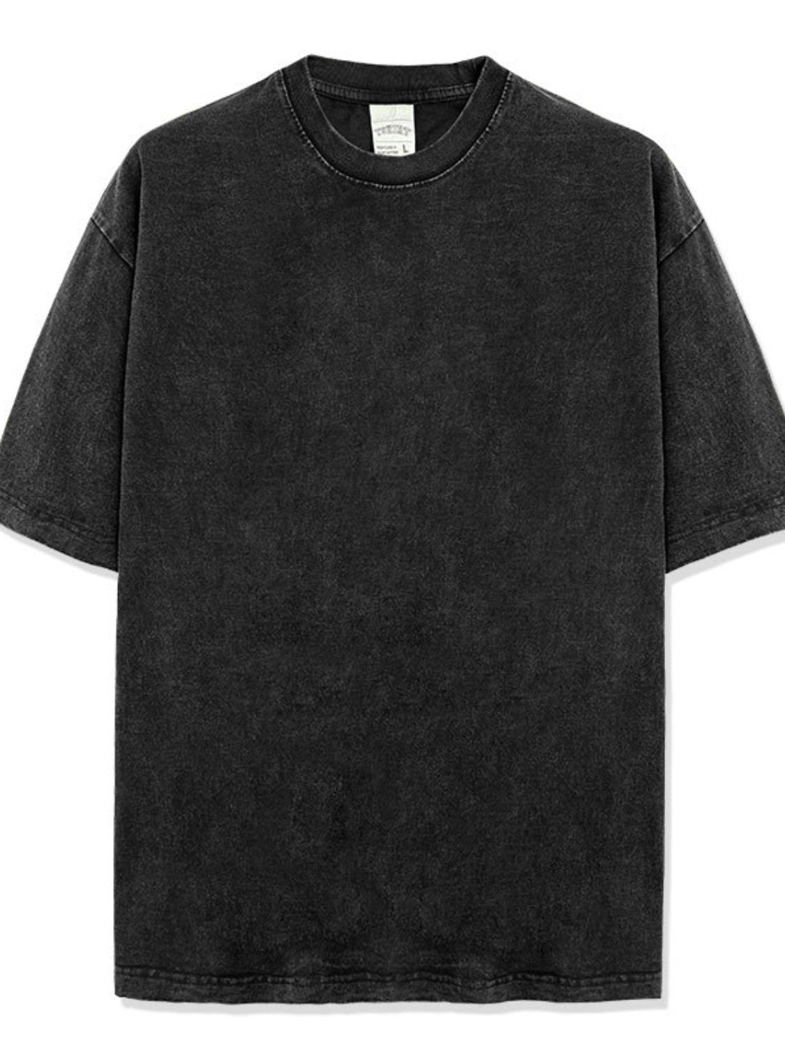 Men's Full Size Round Neck Washed T-Shirt Plus Size - Smart Shopper