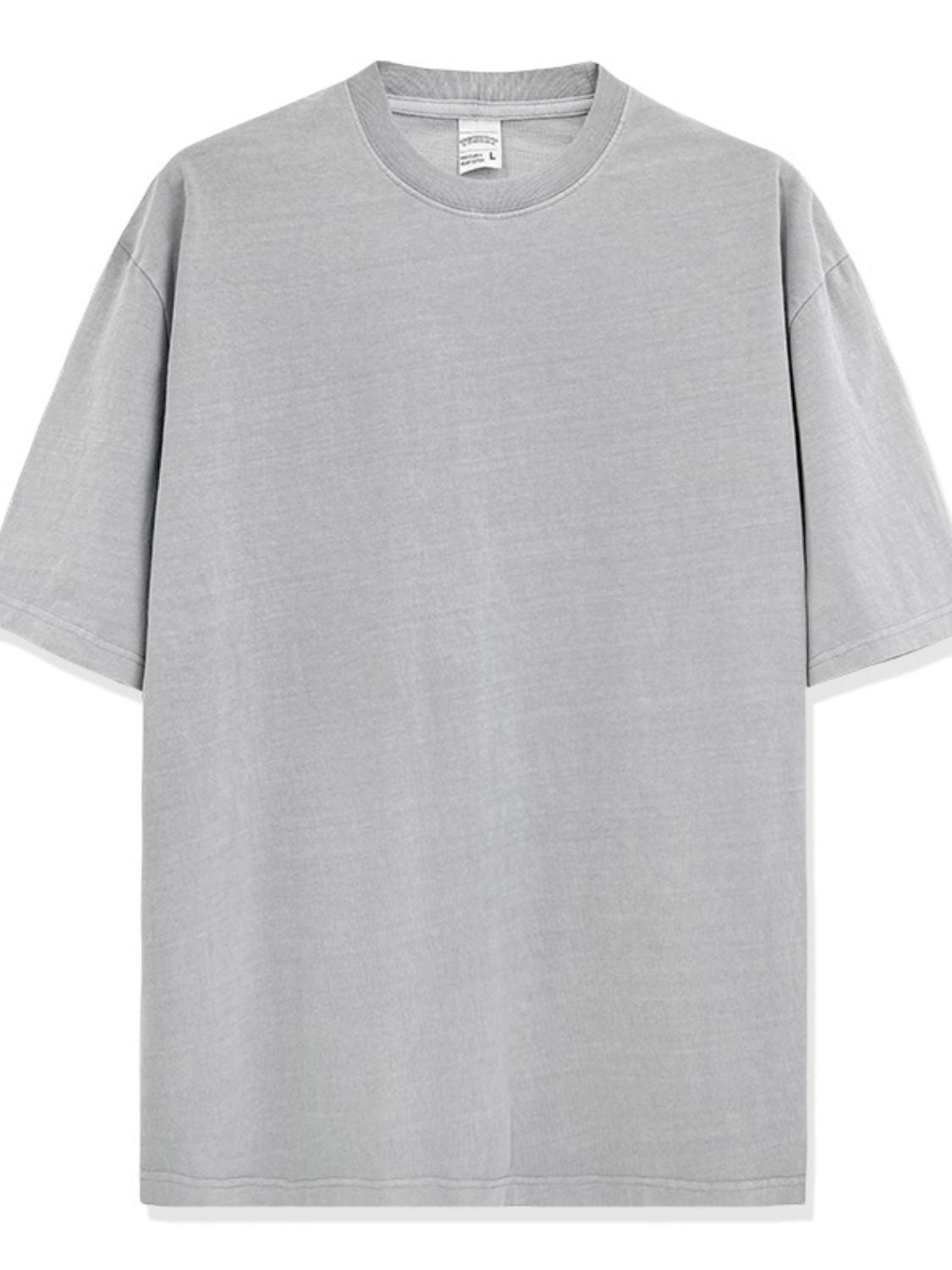 Men's Full Size Round Neck Washed T-Shirt Plus Size - Smart Shopper