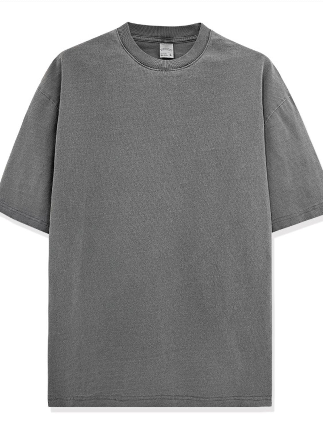 Men's Full Size Round Neck Washed T-Shirt Plus Size - Smart Shopper