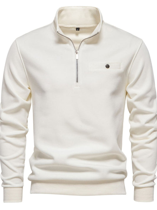 Men's Quarter Zip Long Sleeve Sweatshirt - Smart Shopper