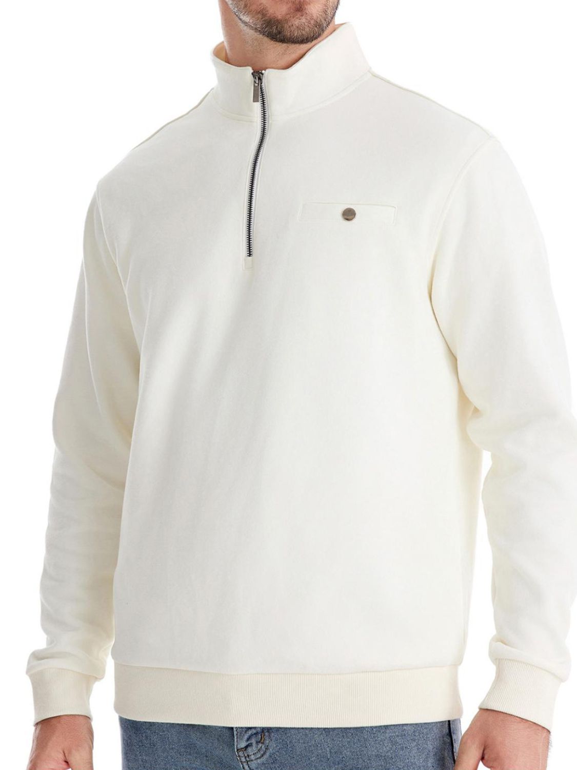 Men's Quarter Zip Long Sleeve Sweatshirt - Smart Shopper