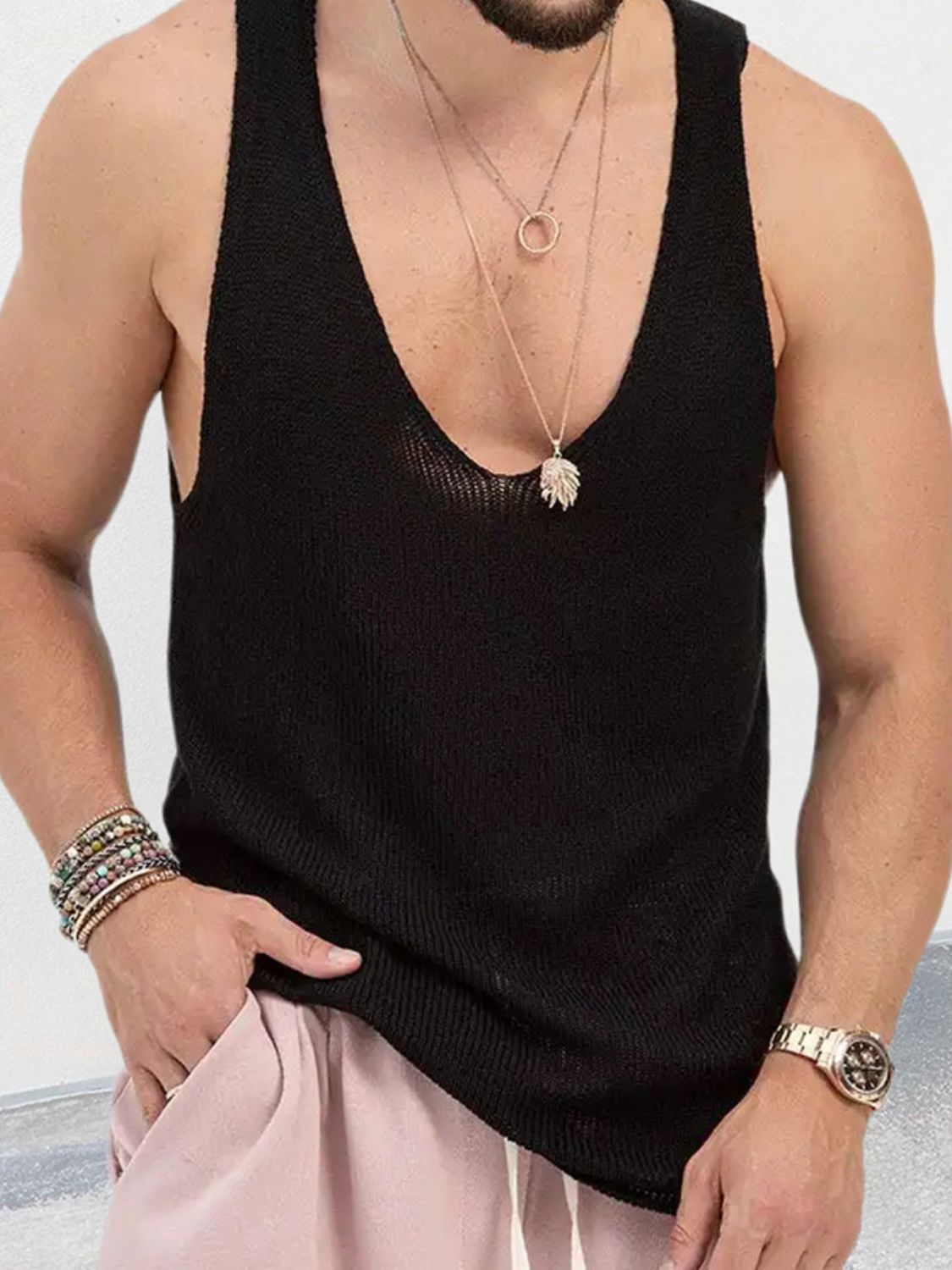 Men's Scoop Neck Knit Tank - Smart Shopper