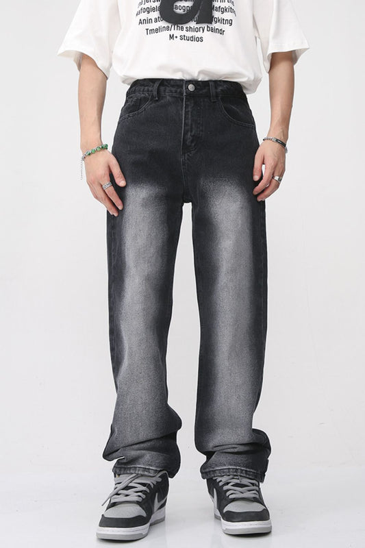 Men's Washed Straight Leg Jeans - Smart Shopper