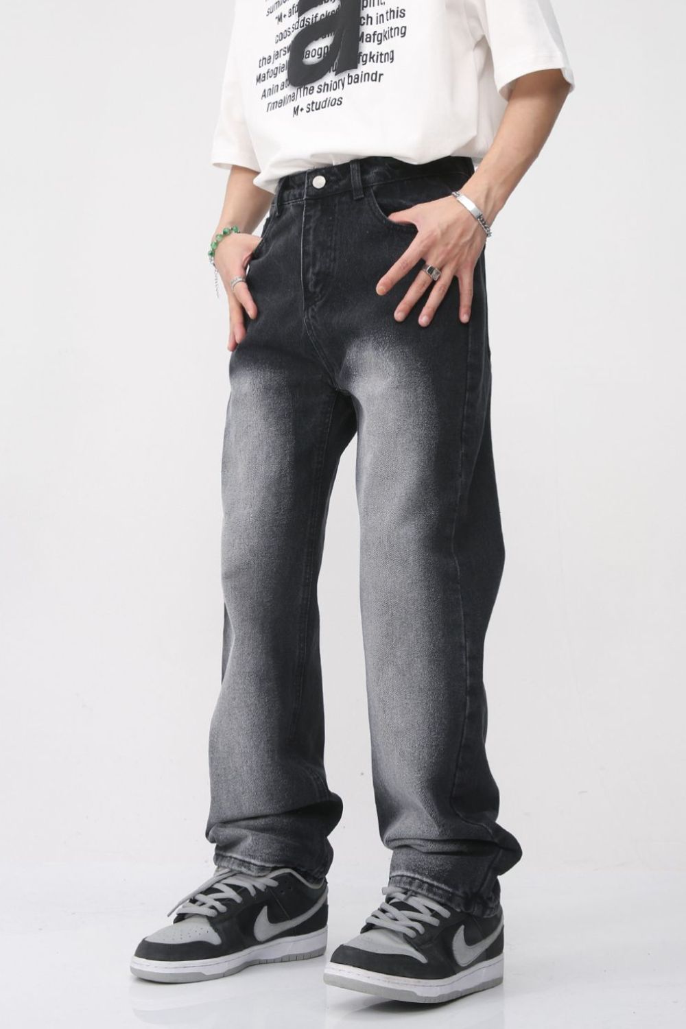 Men's Washed Straight Leg Jeans - Smart Shopper