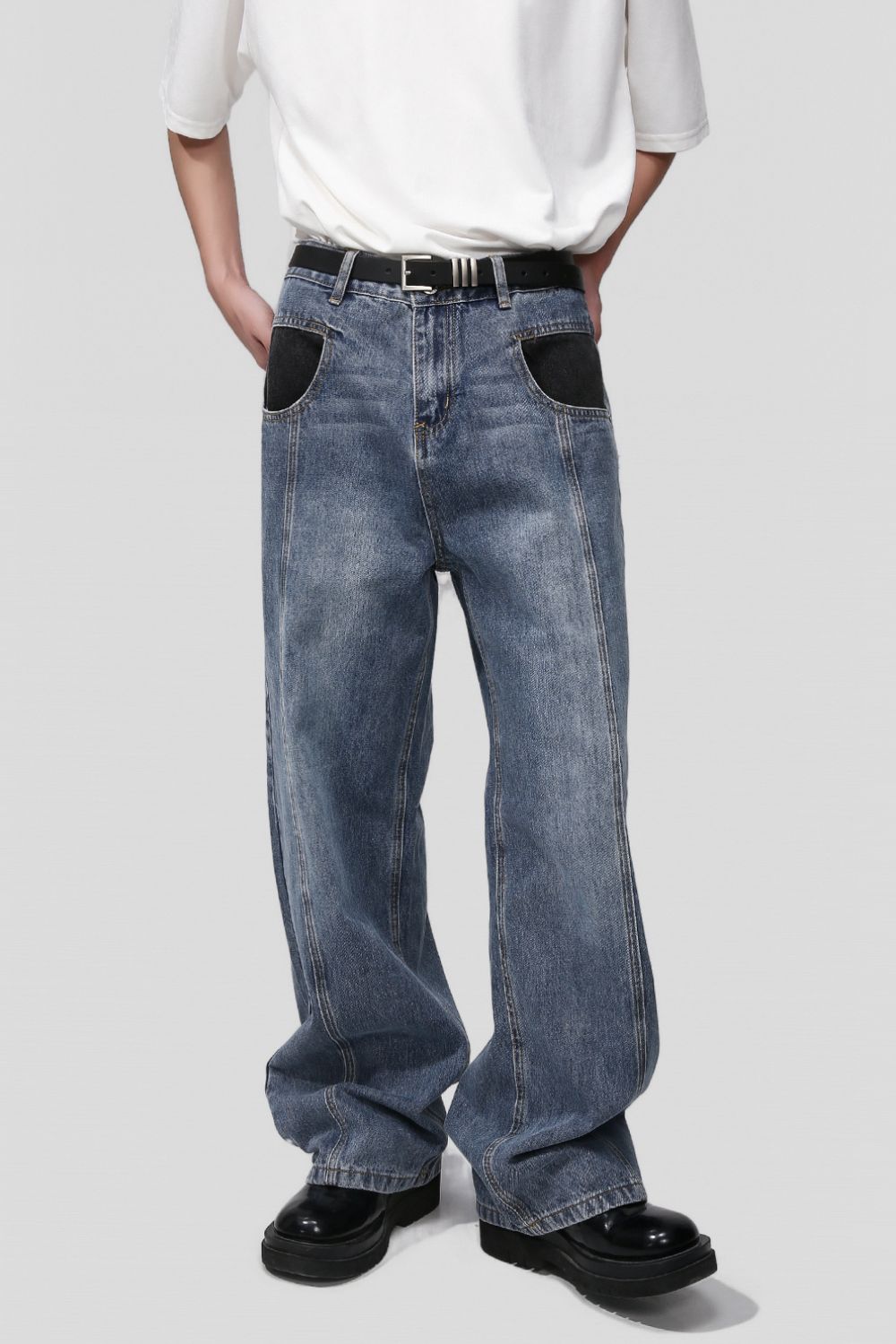 Mid Rise Waist Jeans with Pockets - Smart Shopper