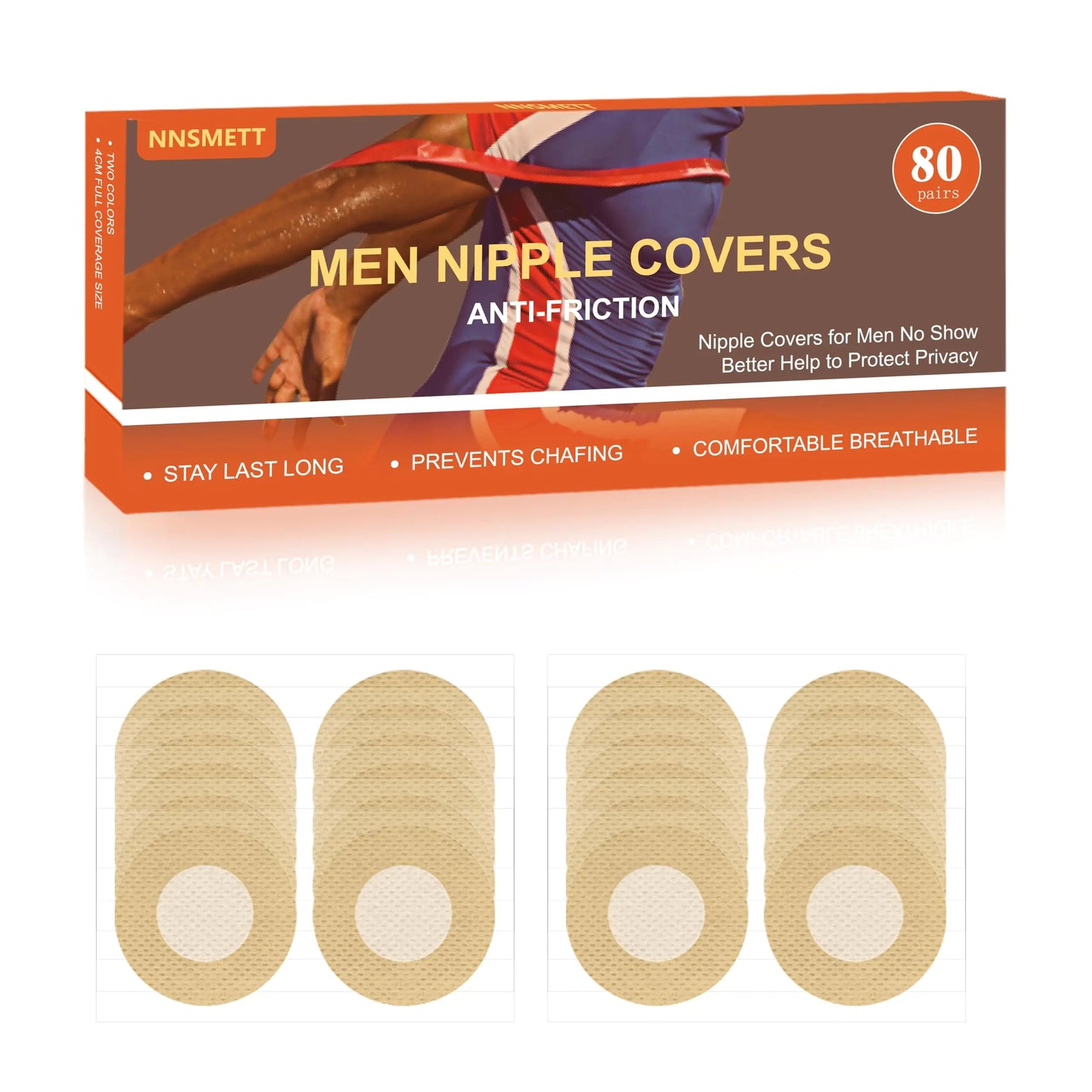 Nipple Covers Men160Pcs (80 Pairs) Anti-Chafing Nipple Covers for Men No-Show Mens Nipple Guard Tape for Running Sports and Daily Wear Beige - Smart Shopper