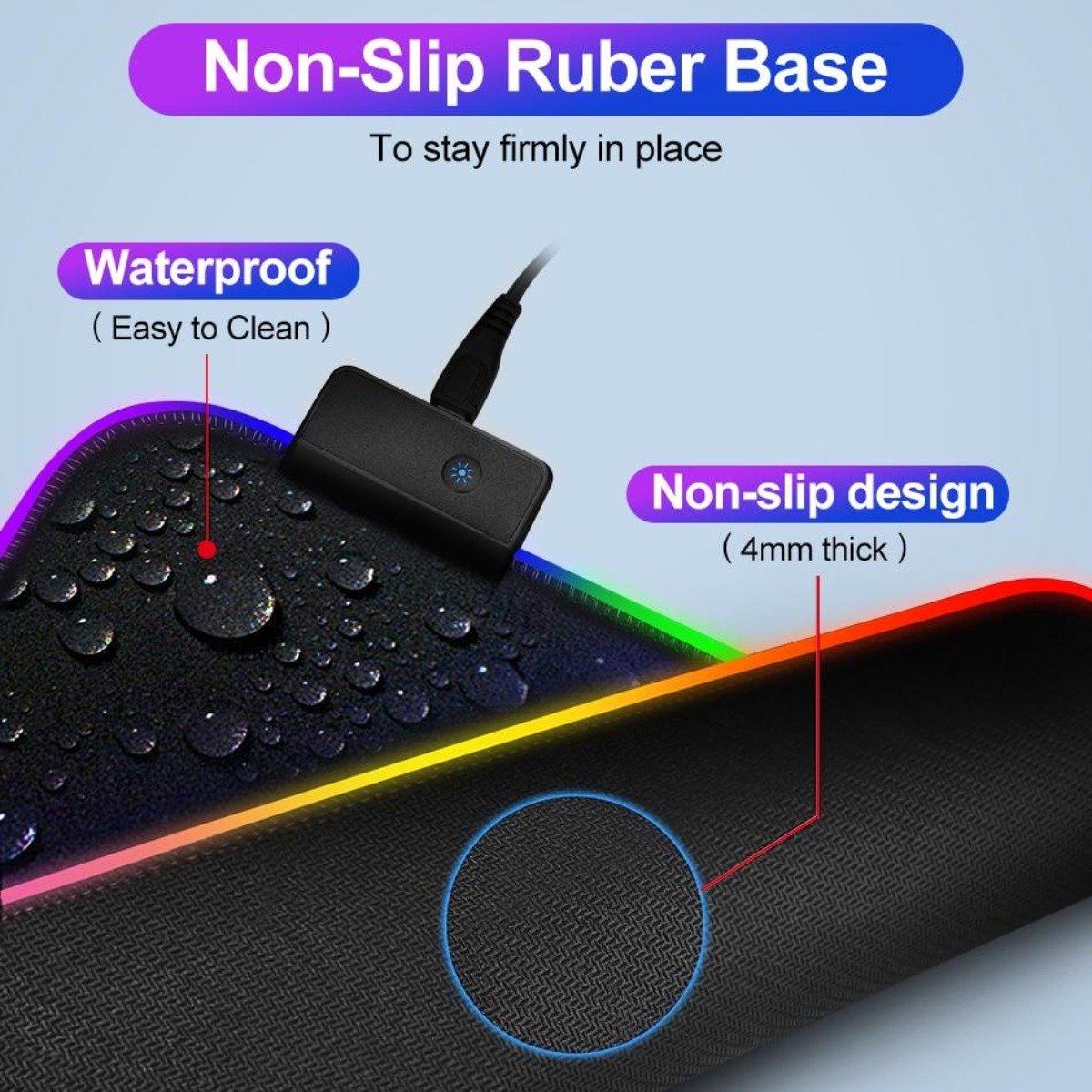 Ninja Dragons RGB Gaming 1 Touch Light Up Mouse Pad - Large Size - Smart Shopper