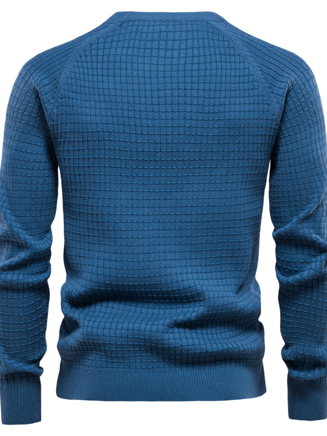 Texture Round Neck Long Sleeve Sweater - Smart Shopper